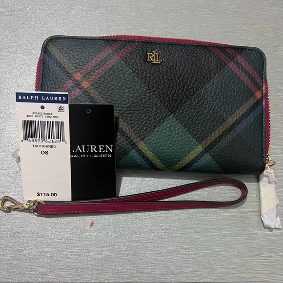 Ralph Lauren Clutch Wallet Bag Tartan/Red Limited Edition - Picture 5 of 8